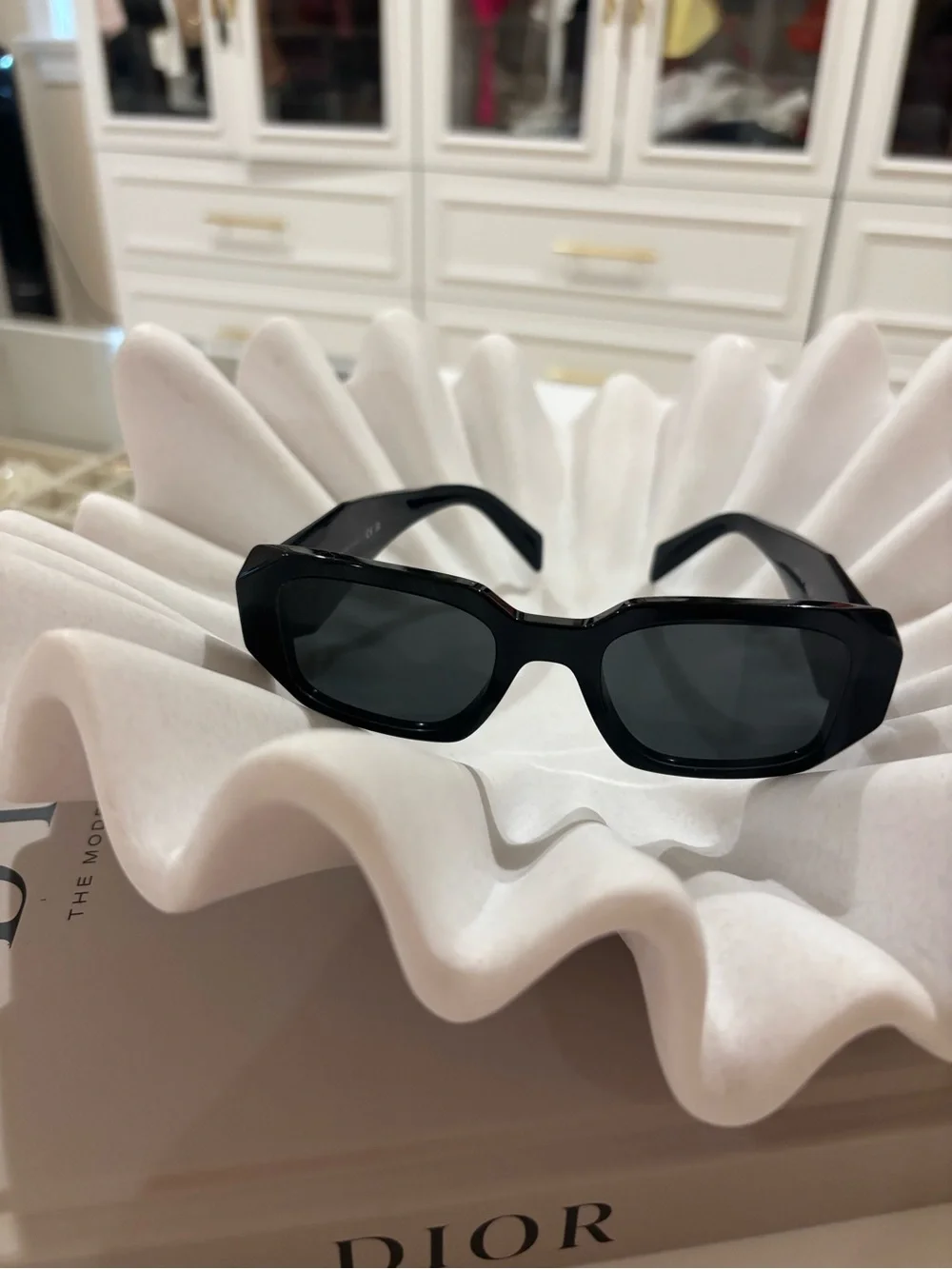 Prada Black Women's Sunglasses with Logo Accent